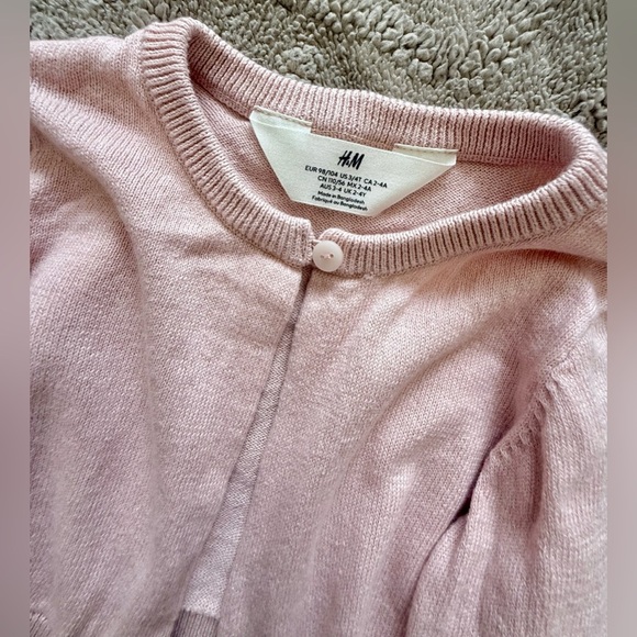 🌸 H&M Pink Cropped Cardigan | Toddler Girls 2-4Y | 100% Cotton - Picture 4 of 4